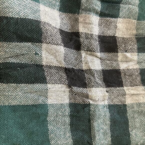 Burberry Plaid Checkered Scarf Green Black Merino Wool Wrap Unisex OS Winter - Picture 7 of 9
